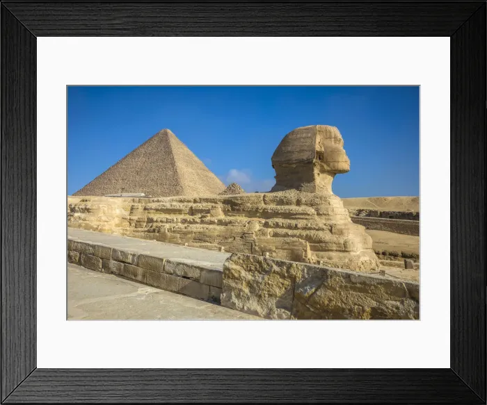 Framed Print : Pyramid of Cheops and the Sphinx, Pyramids of Giza, Giza, Cairo, Egypt