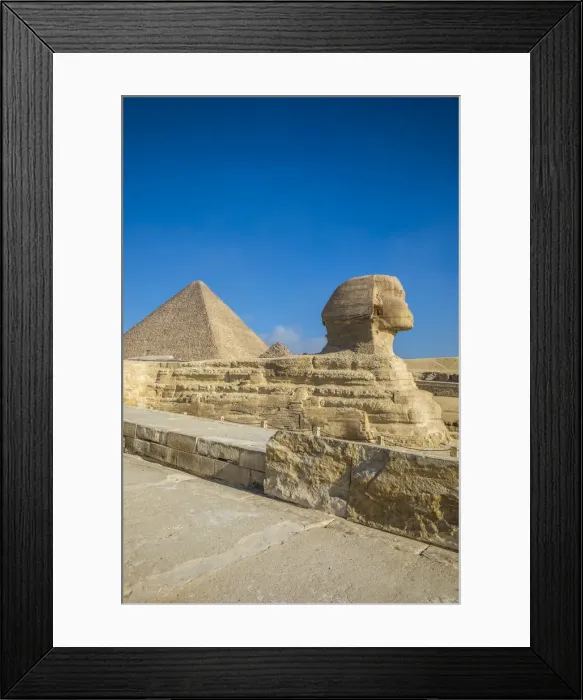 Framed Print : Pyramid of Cheops and the Sphinx, Pyramids of Giza, Giza, Cairo, Egypt