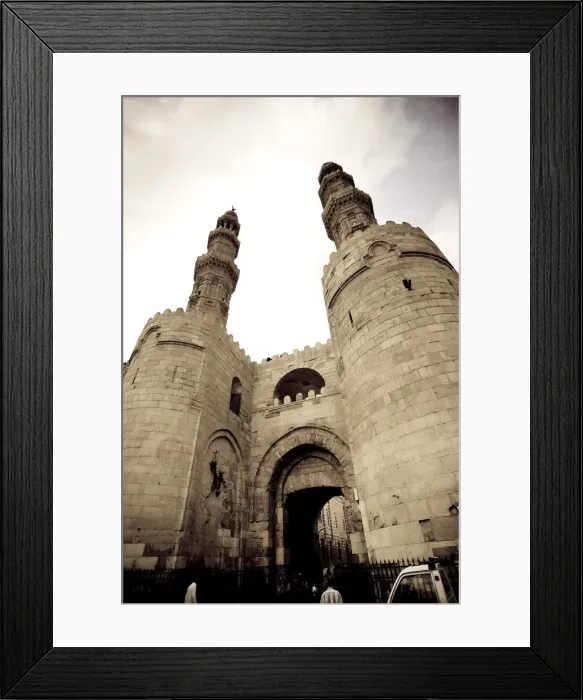 Framed Print : Egypt, Cairo, Islamic Quarter, old Bab Zuweila Gate into the Islamic city Framed Print : Egypt, Cairo, Islamic Quarter, old Bab Zuweila Gate into the Islamic city