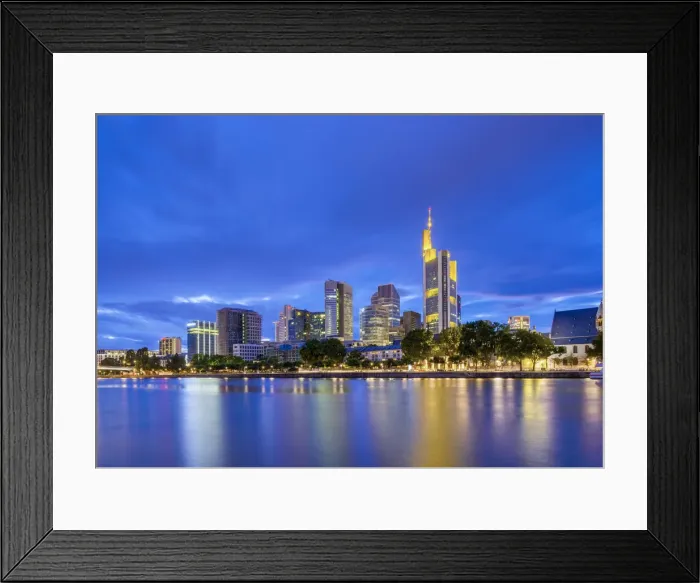 Framed Print : Germany, Hessen, Frankfurt Am Main, City Skyline across River Main