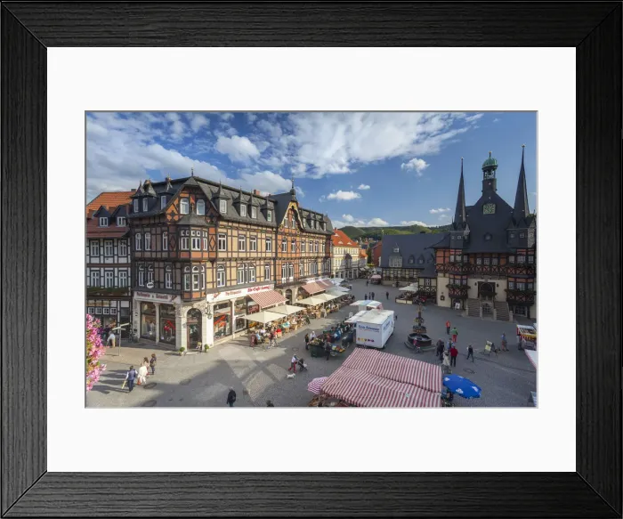 Framed Print : Marker Square and Guild Hall, Wernigerode, Harz Mountains, Saxony-Anhalt, Germany Framed Print : Marker Square and Guild Hall, Wernigerode, Harz Mountains, Saxony-Anhalt, Germany
