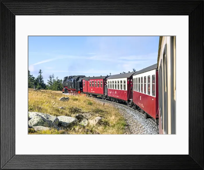 Framed Print : Steam train travelling from Wernigerode to the peak of the Brocken Mountain, Harz Framed Print : Steam train travelling from Wernigerode to the peak of the Brocken Mountain, Harz