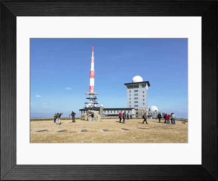Framed Print : Weather station on Mt. Brocken in the Harz mountains, Saxony-Anhalt, Germany
