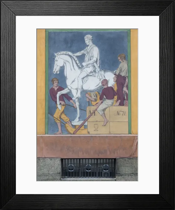 Framed Print : Denmark, Zealand, Copenhagen, exterior paintings on Thorvaldsen Museum, dedicated Framed Print : Denmark, Zealand, Copenhagen, exterior paintings on Thorvaldsen Museum, dedicated