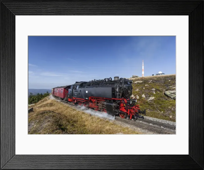 Framed Print : Steam train travelling from Wernigerode to the peak of the Brocken Mountain, Harz Framed Print : Steam train travelling from Wernigerode to the peak of the Brocken Mountain, Harz