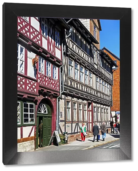 Half timbered buildings in the old town, Wernigerode, Harz Mountains, Saxony-Anhalt