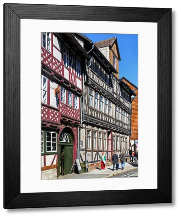 Framed Print : Half timbered buildings in the old town, Wernigerode, Harz Mountains, Saxony-Anhalt Framed Print : Half timbered buildings in the old town, Wernigerode, Harz Mountains, Saxony-Anhalt