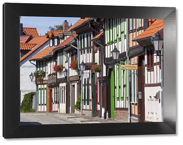 Timber framed houses, old town, Wernigerode, Harz Mountains, Saxony-Anhalt, Germany