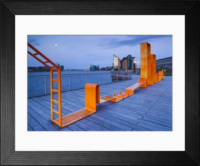 Framed Print : Denmark, Zealand, Copenhagen, inner harbor waterfront buildings and playground Framed Print : Denmark, Zealand, Copenhagen, inner harbor waterfront buildings and playground