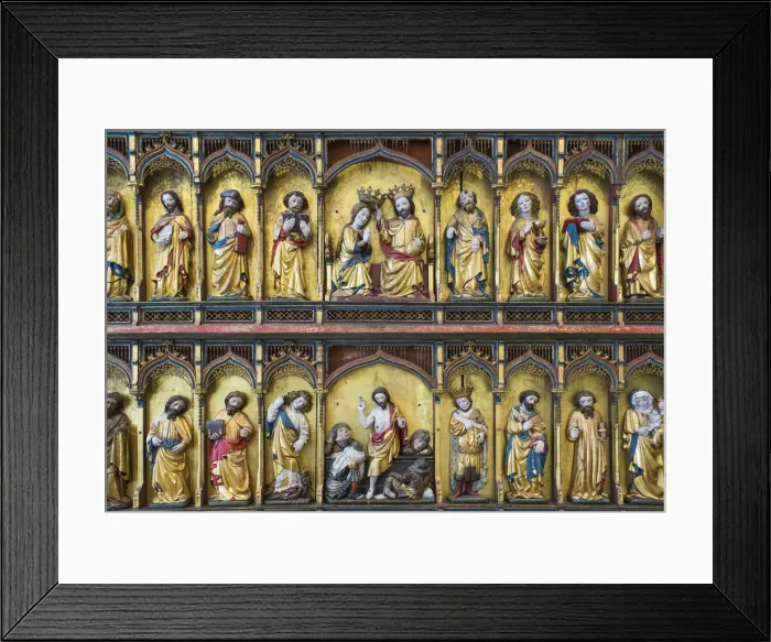 Framed Print : Denmark, Zealand, Copenhagen, National Museum, 14th century Christian altar detail Framed Print : Denmark, Zealand, Copenhagen, National Museum, 14th century Christian altar detail
