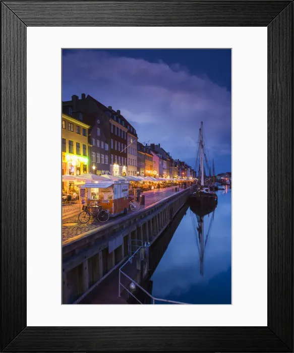 Framed Print : Denmark, Zealand, Copenhagen, Nyhavn harbor, evening Framed Print : Denmark, Zealand, Copenhagen, Nyhavn harbor, evening