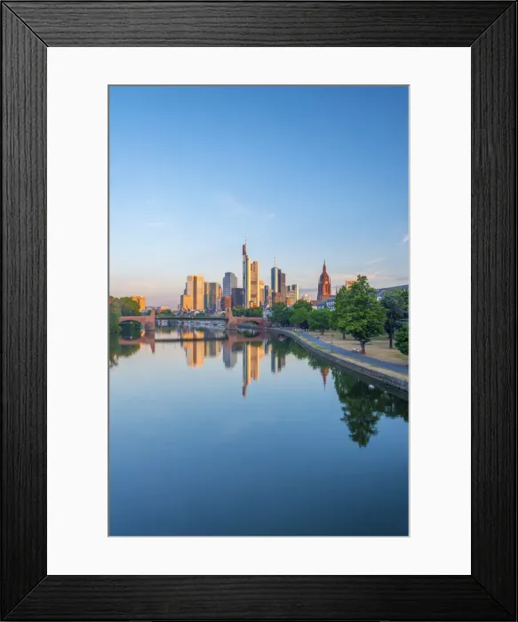 Framed Print : Germany, Hessen, Frankfurt Am Main, City Skyline across River Main Framed Print : Germany, Hessen, Frankfurt Am Main, City Skyline across River Main