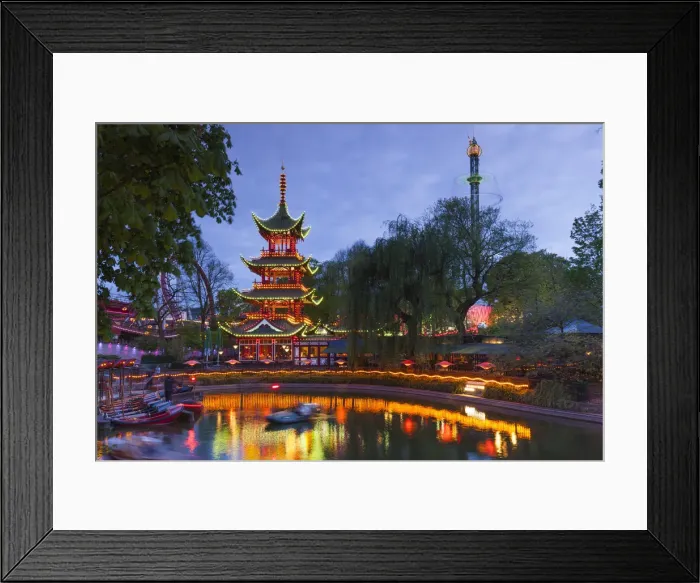 Framed Print : Denmark, Zealand, Copenhagen, Tivoli Gardens Amuseument Park, Chinese pavillion Framed Print : Denmark, Zealand, Copenhagen, Tivoli Gardens Amuseument Park, Chinese pavillion
