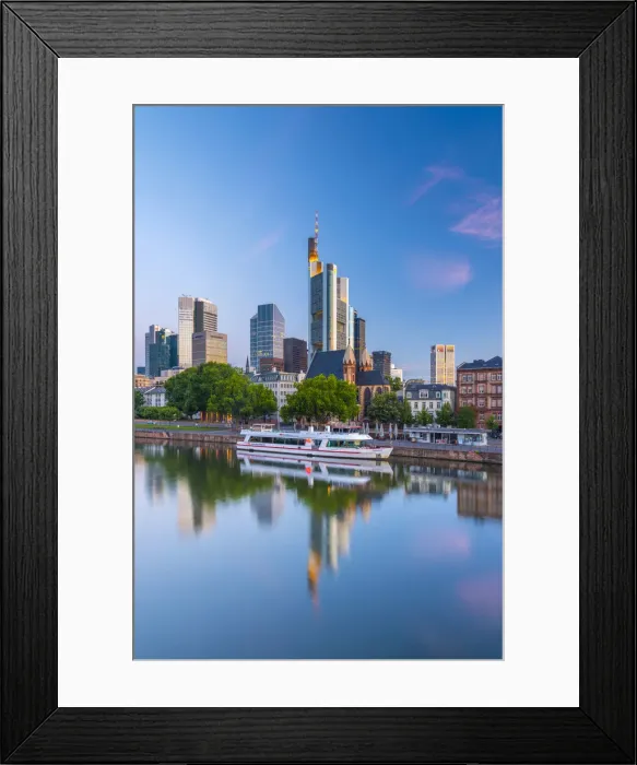 Framed Print : Germany, Hessen, Frankfurt Am Main, City Skyline across River Main Framed Print : Germany, Hessen, Frankfurt Am Main, City Skyline across River Main