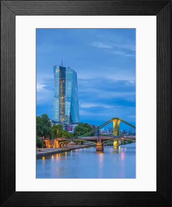 Framed Print : Germany, Hessen, Frankfurt Am Main, Ostend, River Main, New European Central Bank Framed Print : Germany, Hessen, Frankfurt Am Main, Ostend, River Main, New European Central Bank