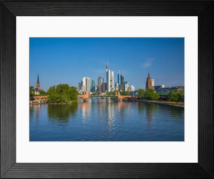 Framed Print : Germany, Hessen, Frankfurt Am Main, City Skyline across River Main