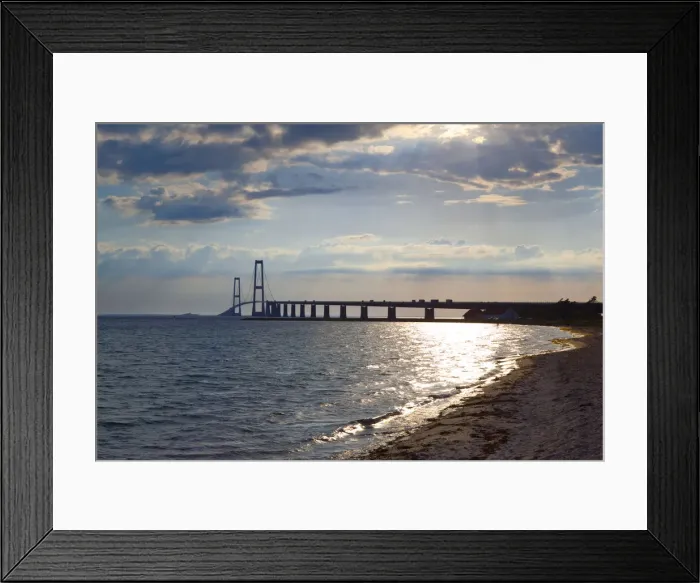 Framed Print : The East Bridge as seen from Korsor, Denmark, Scandinavia Framed Print : The East Bridge as seen from Korsor, Denmark, Scandinavia