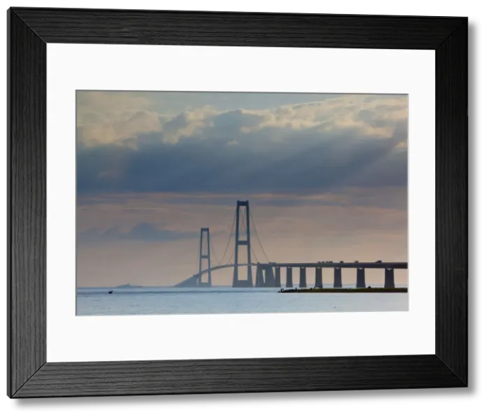 Framed Print : The East Bridge as seen from Korsor, Denmark, Scandinavia Framed Print : The East Bridge as seen from Korsor, Denmark, Scandinavia