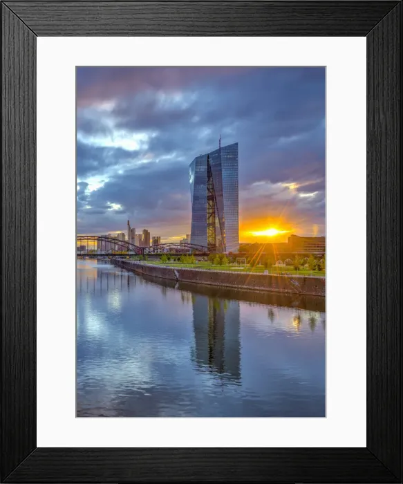 Framed Print : Germany, Hessen, Frankfurt Am Main, Ostend, River Main, New European Central Bank Framed Print : Germany, Hessen, Frankfurt Am Main, Ostend, River Main, New European Central Bank