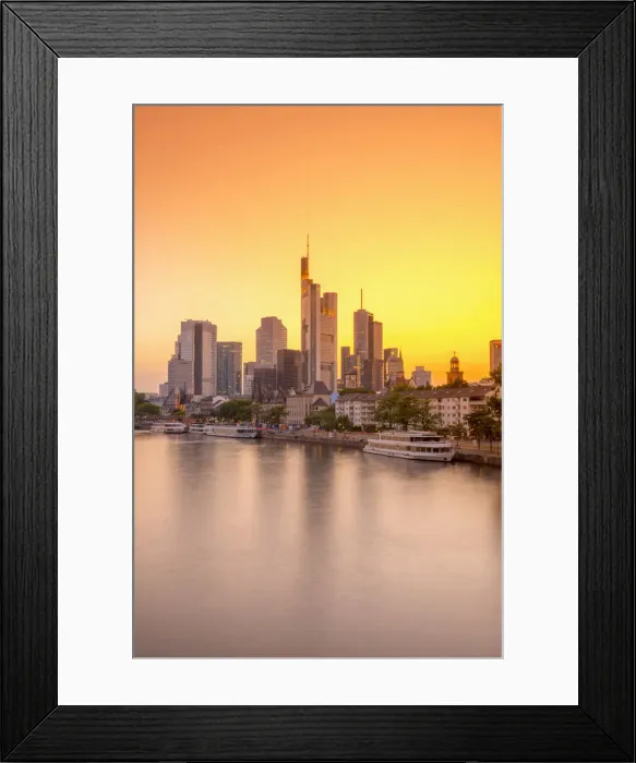 Framed Print : Germany, Hessen, Frankfurt Am Main, City Skyline across River Main Framed Print : Germany, Hessen, Frankfurt Am Main, City Skyline across River Main