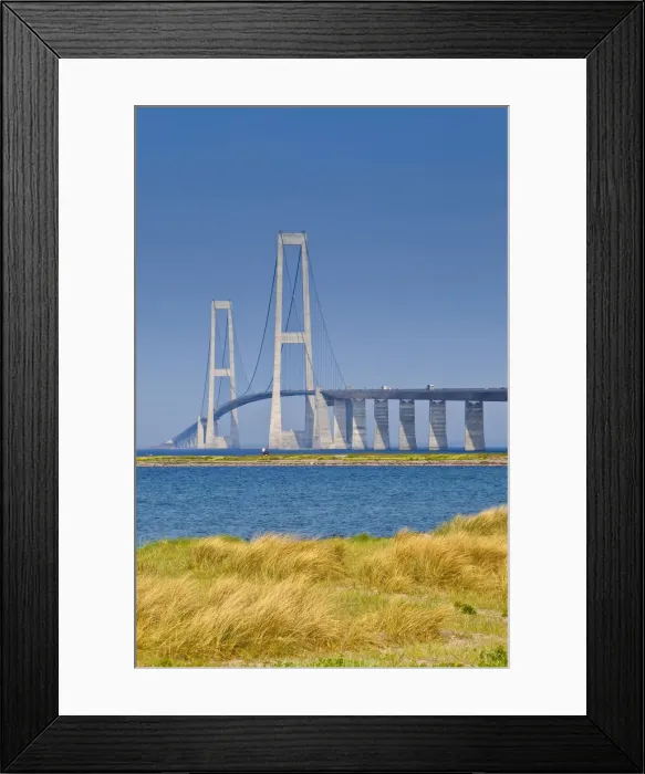 Framed Print : The East Bridge as seen from Korsor, Denmark Framed Print : The East Bridge as seen from Korsor, Denmark