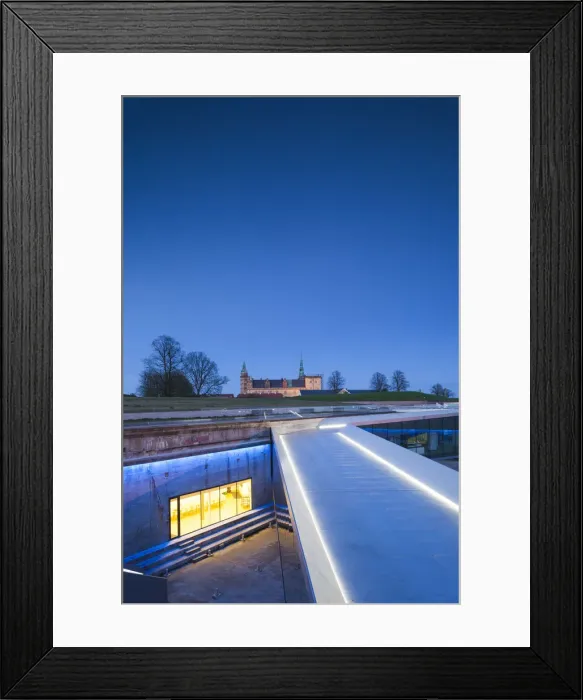 Framed Print : Denmark, Zealand, Helsingor, Danish Maritime Museum in underground drydock and Kronborg Framed Print : Denmark, Zealand, Helsingor, Danish Maritime Museum in underground drydock and Kronborg