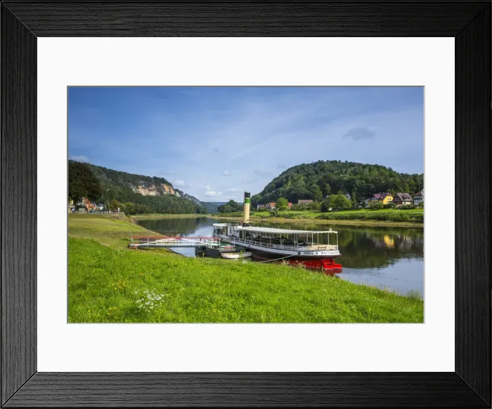 Framed Print : Stadt Wehlen and Elbe River, Saxon Switzerland National Park, Saxony, Germany Framed Print : Stadt Wehlen and Elbe River, Saxon Switzerland National Park, Saxony, Germany
