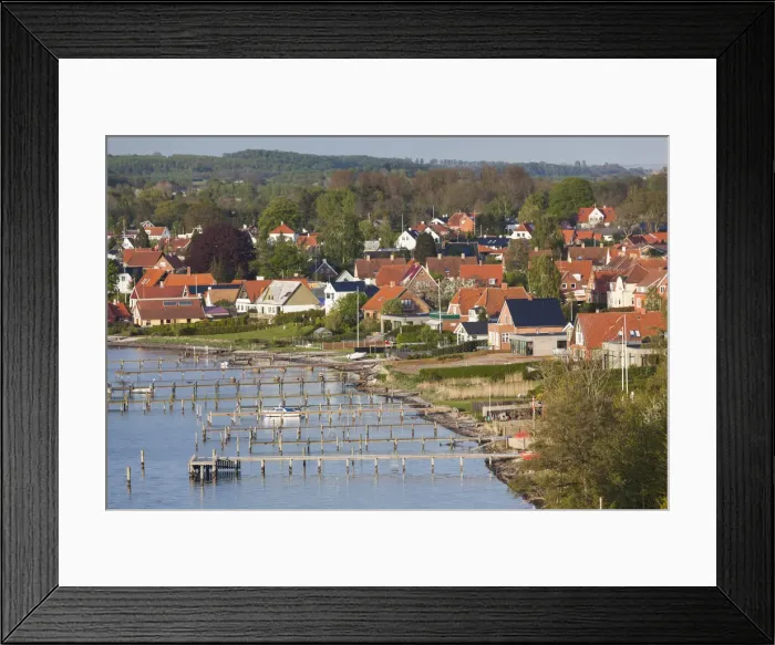 Framed Print : Denmark, Tasinge, Vindeby, elevated town view Framed Print : Denmark, Tasinge, Vindeby, elevated town view