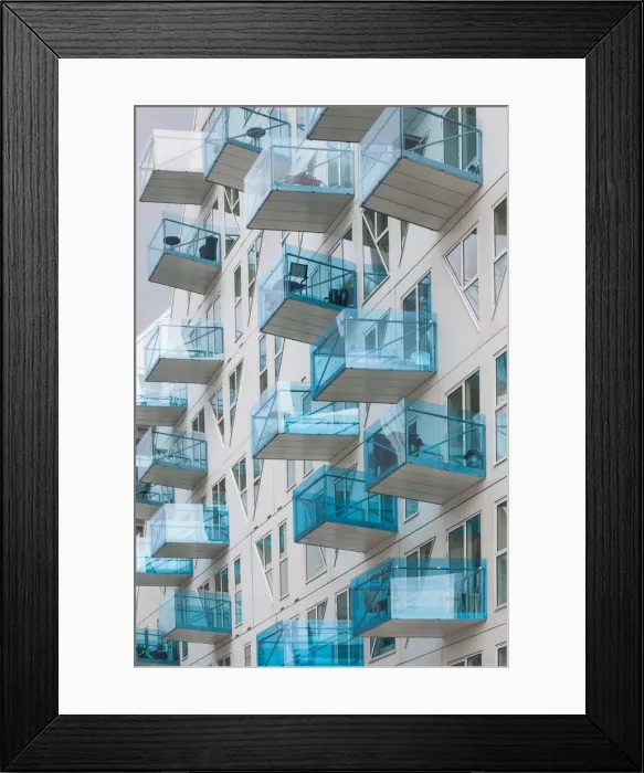 Framed Print : Denmark, Jutland, Aarhus, new waterfront marina housing area