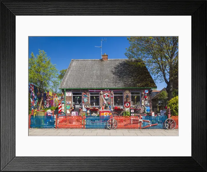 Framed Print : Denmark, Jutland, Grenaa, decorated house Framed Print : Denmark, Jutland, Grenaa, decorated house