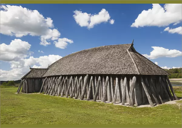 Denmark, Jutland, Hobro, Fyrkat, Viking house by 10th century Fyrkat fortress