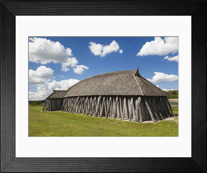 Framed Print : Denmark, Jutland, Hobro, Fyrkat, Viking house by 10th century Fyrkat fortress Framed Print : Denmark, Jutland, Hobro, Fyrkat, Viking house by 10th century Fyrkat fortress