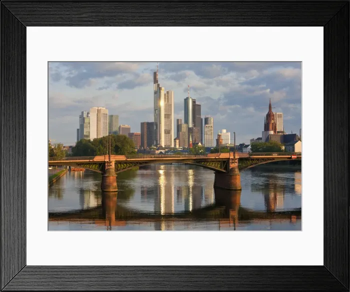 Framed Print : City Skyline, Frankfurt Am Main, Hessen, Germany Framed Print : City Skyline, Frankfurt Am Main, Hessen, Germany