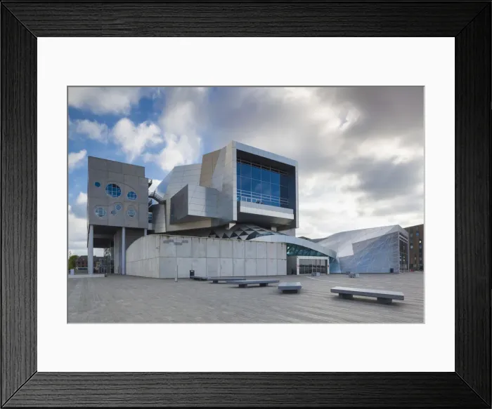 Framed Print : Denmark, Jutland, Aalborg, Musikhuset, performing arts center, exterior Framed Print : Denmark, Jutland, Aalborg, Musikhuset, performing arts center, exterior