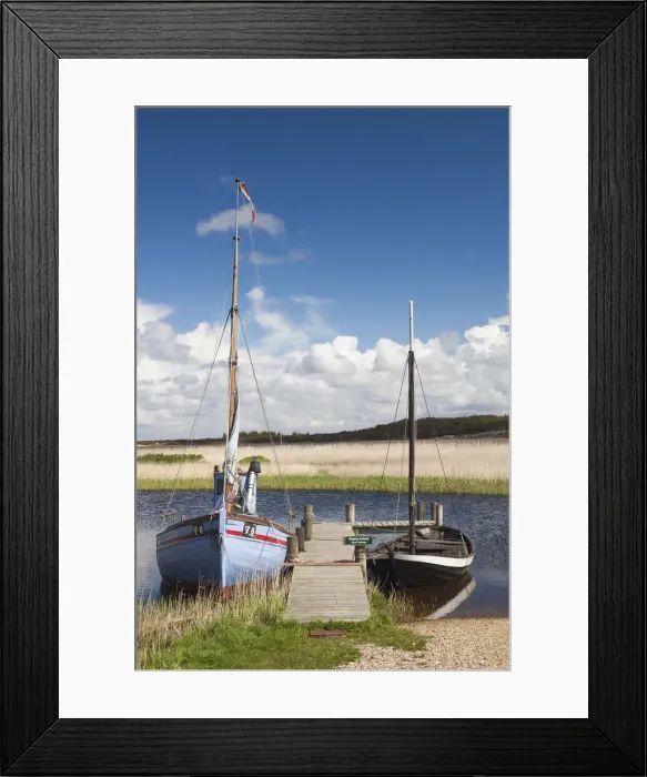 Framed Print : Denmark, Jutland, Nymendegab, small harbor on the Ringkobing Fjord
