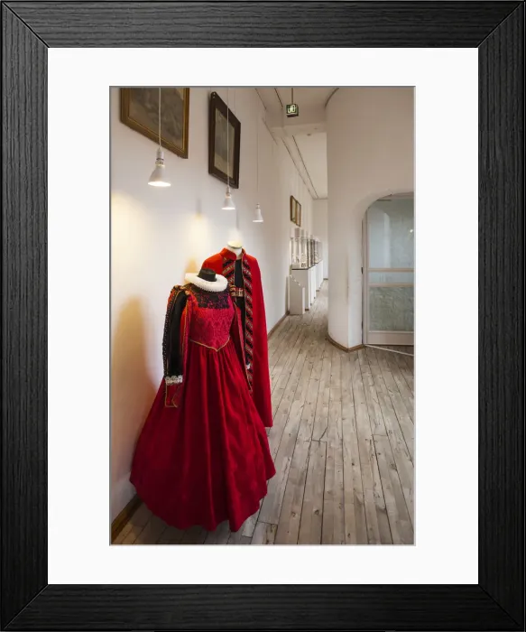 Framed Print : Denmark, Jutland, Kolding, Koldinghus Castle, royal costumes