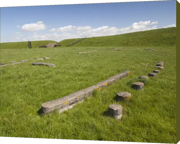 Denmark, Zealand, Trelleborg, remnants of circular Viking City mound, 10th century