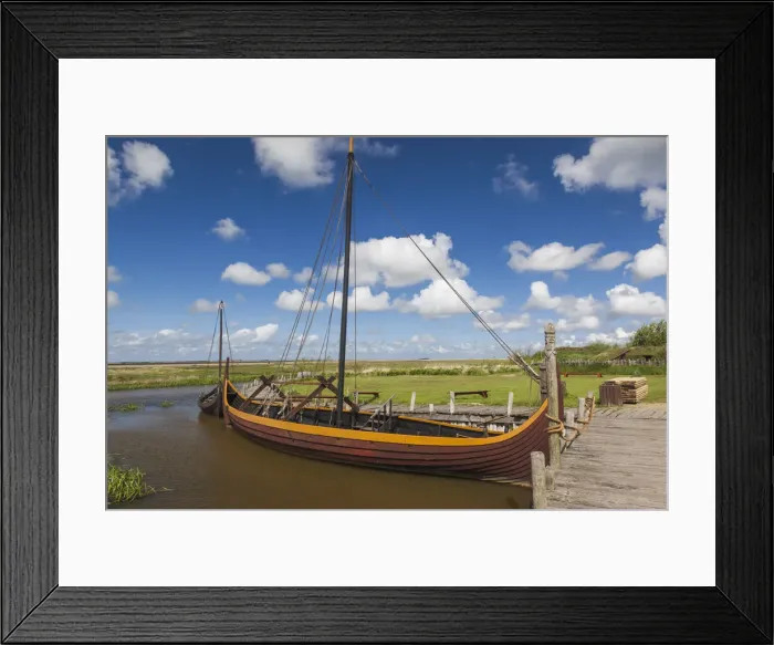Framed Print : Denmark, Jutland, Hemmet, Bork Vikingehavn, recreated Viking village, Viking ships Framed Print : Denmark, Jutland, Hemmet, Bork Vikingehavn, recreated Viking village, Viking ships