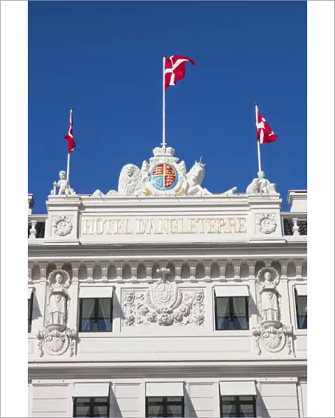 Denmark, Zealand, Copenhagen, detail of the Hotel D Angleterre