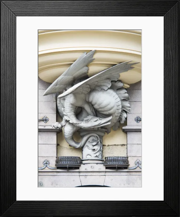 Framed Print : Denmark, Zealand, Copenhagen, dragon detail on building Framed Print : Denmark, Zealand, Copenhagen, dragon detail on building