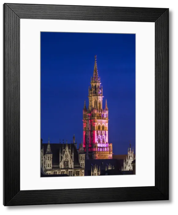 Framed Print : Germany, Bavaria, Munich, town hall tower, dusk Framed Print : Germany, Bavaria, Munich, town hall tower, dusk