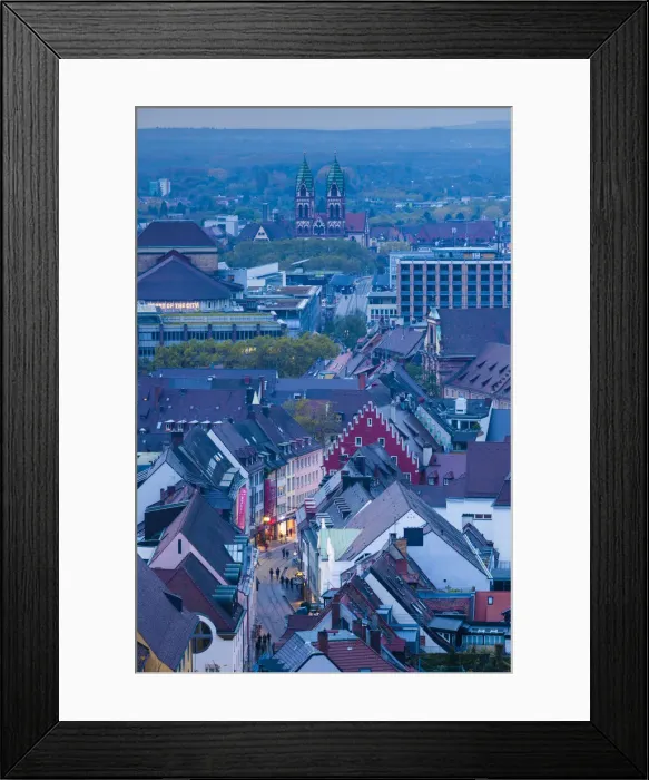 Framed Print : Germany, Baden-Wurttemburg, Black Forest, Freiburg-im-Breisgau, elevated city view