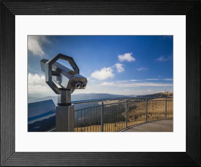 Framed Print : Germany, Baden-Wurttemburg, Black Forest, Feldberg Mountain, lookout tower binocculars Framed Print : Germany, Baden-Wurttemburg, Black Forest, Feldberg Mountain, lookout tower binocculars