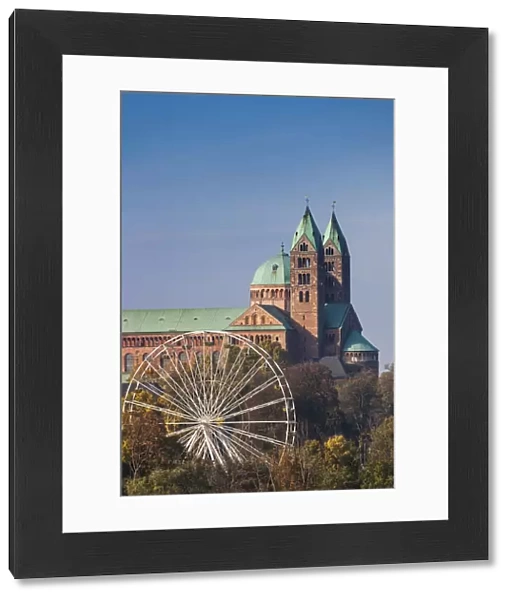 Germany, Rheinland-Pfalz, Speyer, Dom cathedral, elevated view