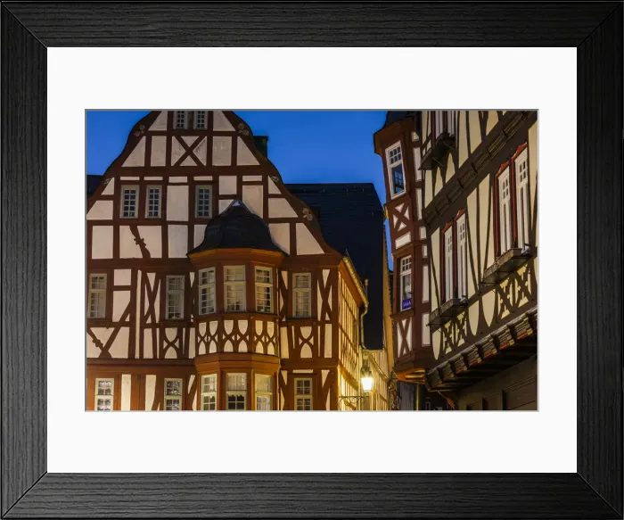Framed Print : Germany, Hesse, Limburg an der Lahn, traditional half-timbered building, dawn Framed Print : Germany, Hesse, Limburg an der Lahn, traditional half-timbered building, dawn