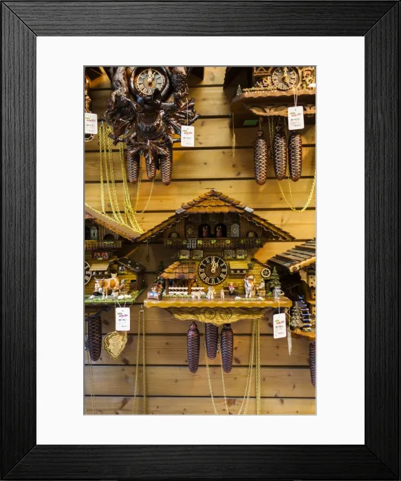 Framed Print : Germany, Baden-Wurttemburg, Black Forest, Triberg, cuckoo clocks for sale Framed Print : Germany, Baden-Wurttemburg, Black Forest, Triberg, cuckoo clocks for sale