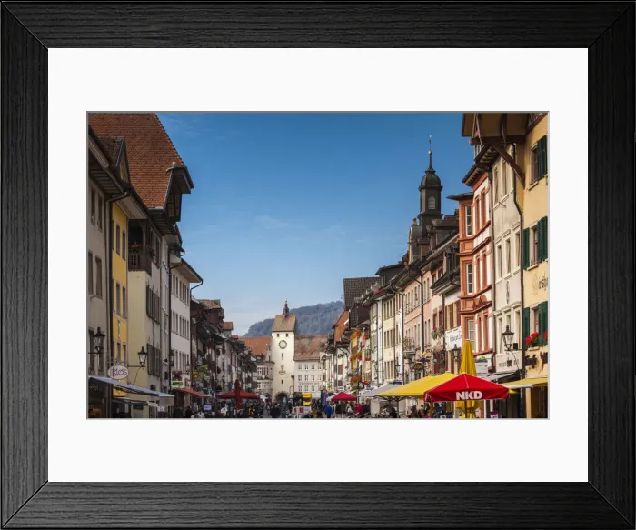 Framed Print : Germany, Baden-Wurttemburg, Black Forest, Waldshut-Tiengen, Waldshut, buildings along Framed Print : Germany, Baden-Wurttemburg, Black Forest, Waldshut-Tiengen, Waldshut, buildings along