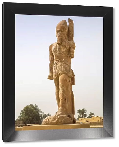 Egypt, Luxor, West Bank, The Colossi of Amenhotep 111 at the Northern Gate of the