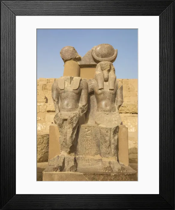 Framed Print : Egypt, Luxor, West Bank, The temple of Ramesses 111 at Medinet Habu, Two statues in Framed Print : Egypt, Luxor, West Bank, The temple of Ramesses 111 at Medinet Habu, Two statues in