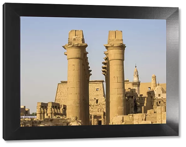Egypt, Luxor, Luxor Temple, the Great colonnade of Amenophis 11, and to the right